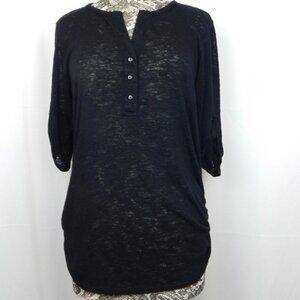 Olivia Moon 3/4 sleeve black knit top size XL